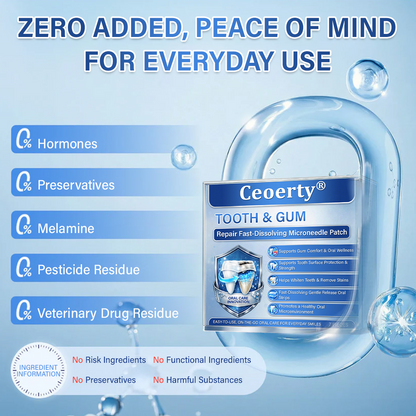 (NEW)Ceoerty® Tooth & Gum Repair Fast-Dissolving Microneedle Patch✨ (𝟓-𝐢𝐧-𝟏 💎 𝐑𝐞𝐛𝐮𝐢𝐥𝐝 𝐄𝐧𝐚𝐦𝐞𝐥 & 𝐃𝐞𝐧𝐭𝐢𝐧 • 𝐒𝐭𝐫𝐞𝐧𝐠𝐭𝐡𝐞𝐧 𝐆𝐮𝐦𝐬 • 𝐄𝐫𝐚𝐝𝐢𝐜𝐚𝐭𝐞 𝐓𝐚𝐫𝐭𝐚𝐫 & 𝐎𝐝𝐨𝐫 • 𝐖𝐡𝐢𝐭𝐞𝐧𝐢𝐧𝐠 • 𝐒𝐭𝐨𝐩 𝐓𝐨𝐨𝐭𝐡 𝐒𝐞𝐧𝐬𝐢𝐭𝐢𝐯𝐢𝐭𝐲)